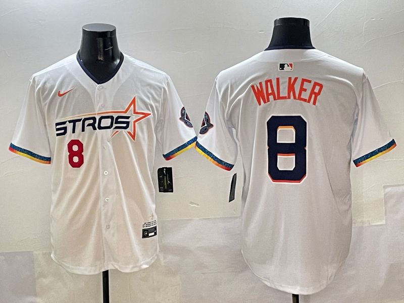 Men Houston Astros #8 Walker White Four generations Joint Name 2025 Nike MLB Jersey style 2->youth mlb jersey->Youth Jersey